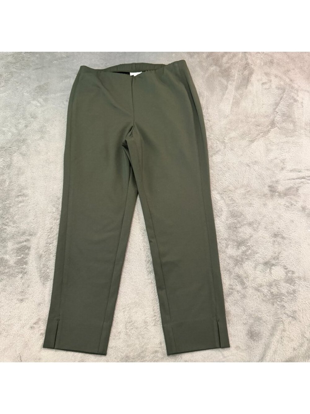 J Jill Ponte Slim Leg Pull On Pants Olive Green Petite MEDIUM MP Stretch